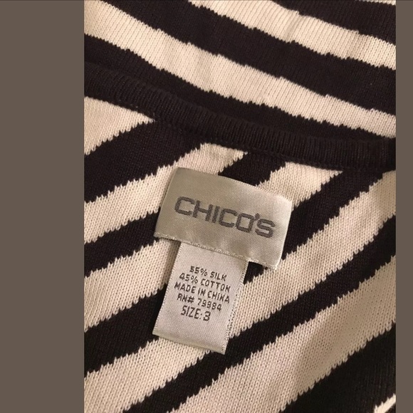 CHICO’S Cardigan Sweater Zebra Print Knit Brown White Animal Print Pattern Work - Picture 6 of 9